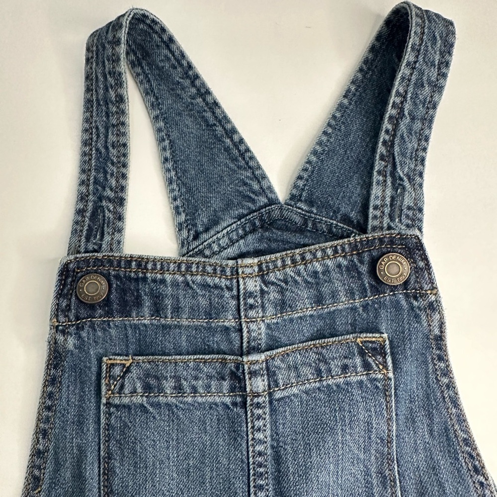 GAP Kids Girls Denim‎ Shortalls Sz L Medium Wash - Picture 3 of 10